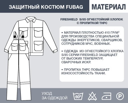 Защитный костюм Fubag размер 52-54 рост 6 в Рязани фото