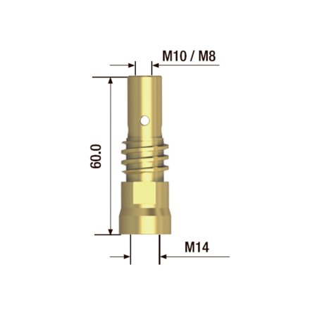 FUBAG Адаптер контактного наконечника сварочного аппарата  M10х60 мм (2 шт.) в Рязани фото
