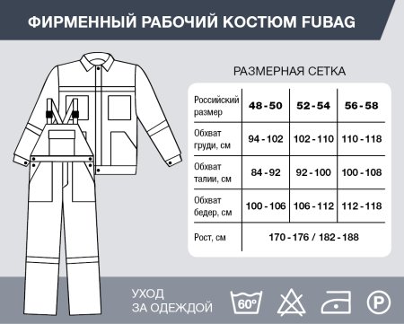 Фирменный рабочий костюм Fubag размер 48-50 рост 182-188 в Рязани фото