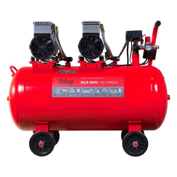 Компрессор воздушный безмасляный малошумный FUBAG OLS 500/100 CM2х2 + Набор пневмоинструмента (5 предметов) в ПОДАРОК в Рязани фото