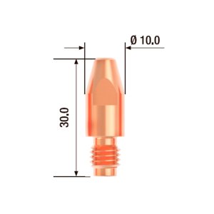 FUBAG Контактный наконечник M8х30 мм ECU D=1.4 мм (10 шт.) в Рязани фото