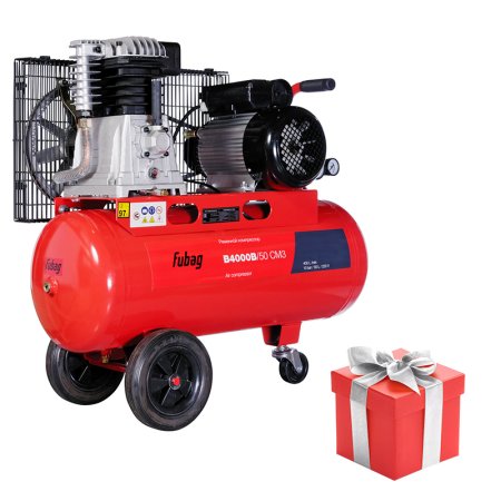 Ременной одноступенчатый компрессор FUBAG B4000B/50 CM3 + Катушка с резиновым шлангом с разъемами рапид в ПОДАРОК Ременной одноступенчатый компрессор FUBAG B4000B/50 CM3 + Катушка с резиновым шлангом с разъемами рапид в ПОДАРОК