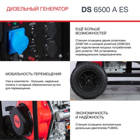FUBAG Дизельный генератор с электростартером и коннектором автоматики DS 6500 A ES в Рязани фото