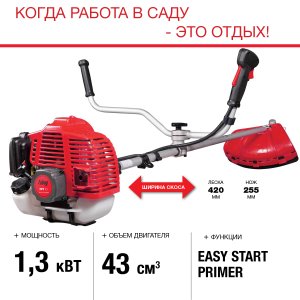 FUBAG Бензиновый триммер FPT 43 + Триммерная леска  сечение витой квадрат L 130 м * 2.4 мм в ПОДАРОК в Рязани фото