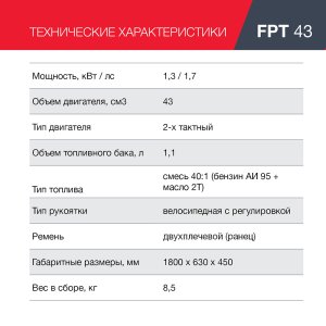 Бензиновый триммер FUBAG FPT 43 в Рязани фото